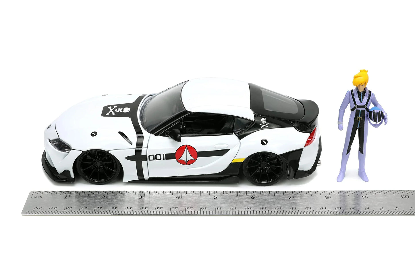 アウトレット品 ミニチュアモデル トヨタ スープラ 2020 ROBOTECH ロイ フォッカー コラボレーション ダイキャスト 重厚質感 精密再現 1:24スケール スポーツカー アニメ キャラクターフィギュア付 最新テクノロジー 洗練スタイリング