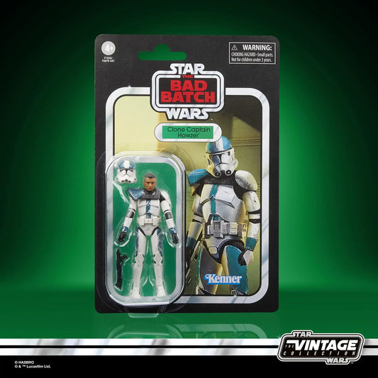 フィギュア スター・ウォーズ クローン・キャプテン・ハウザー ビンテージコレクション ハズブロ レトロパッケージ 10cm 可動関節 取り外し可能ヘルメット ブラスター付き エピソード6 40周年記念 限定品 戦闘用装甲精密再現 シリーズ 並行輸入品