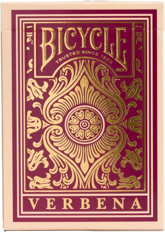 プレイングカード Bicycle Verbena バイスクル バーベナ プレミアムプレイングカード 美しい濃い紫色の花柄デザイン 持続可能な亜麻カードストック使用 米国製エアクッション仕上げ 快適なシャッフル操作性 アートピース 