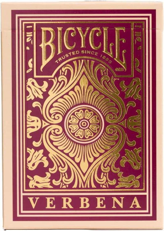プレイングカード Bicycle Verbena バイスクル バーベナ プレミアムプレイングカード 美しい濃い紫色の花柄デザイン 持続可能な亜麻カードストック使用 米国製エアクッション仕上げ 快適なシャッフル操作性 アートピース 