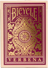 プレイングカード Bicycle Verbena バイスクル バーベナ プレミアムプレイングカード 美しい濃い紫色の花柄デザイン 持続可能な亜麻カードストック使用 米国製エアクッション仕上げ 快適なシャッフル操作性 アートピース 