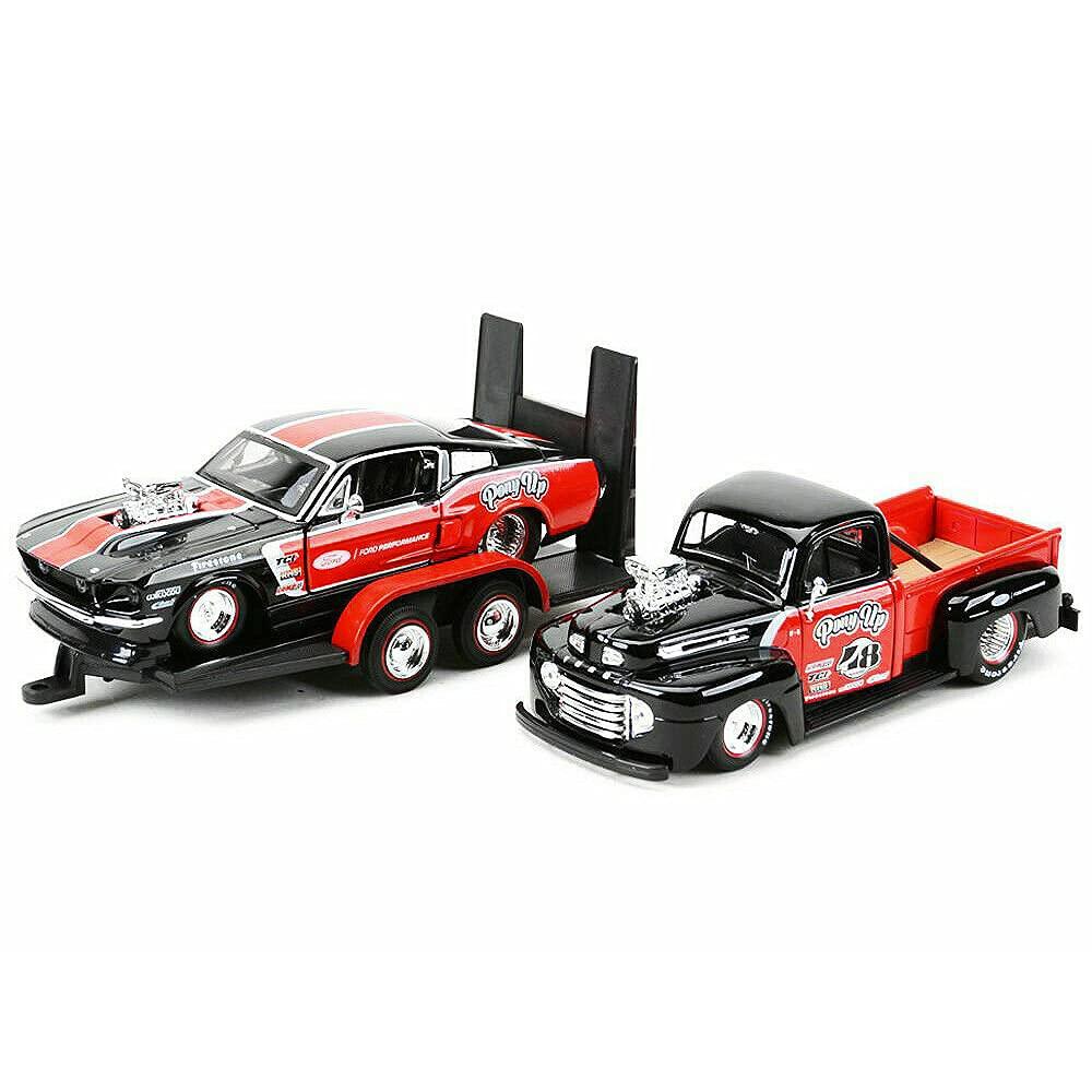 マイスト フォード F-1ピックアップ&フォード マスタングGT エリートトランスポーター 1948&1967 1/24 ダイキャストモデル コレクション アメリカ車 クラシックカー ピックアップトラック マッスルカー 限定版 - Trade Center