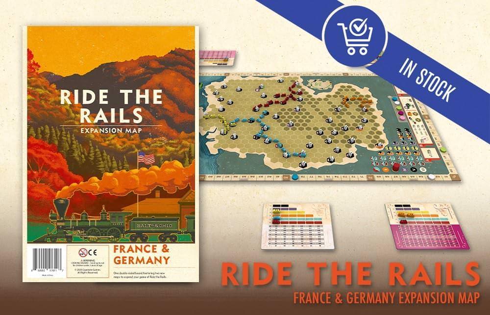 ボードゲーム 拡張マップ Ride the Rails フランス ドイツ 鉄道経営 新戦略 パリ ベルリン ネットワーク構築 六角形マップ 山岳地帯 機関車 建設ボーナス 3-5人用 約60分 鉄道会社 リール ヴァランシエンヌ スダン メッツ輸入英語版 - Trade Center