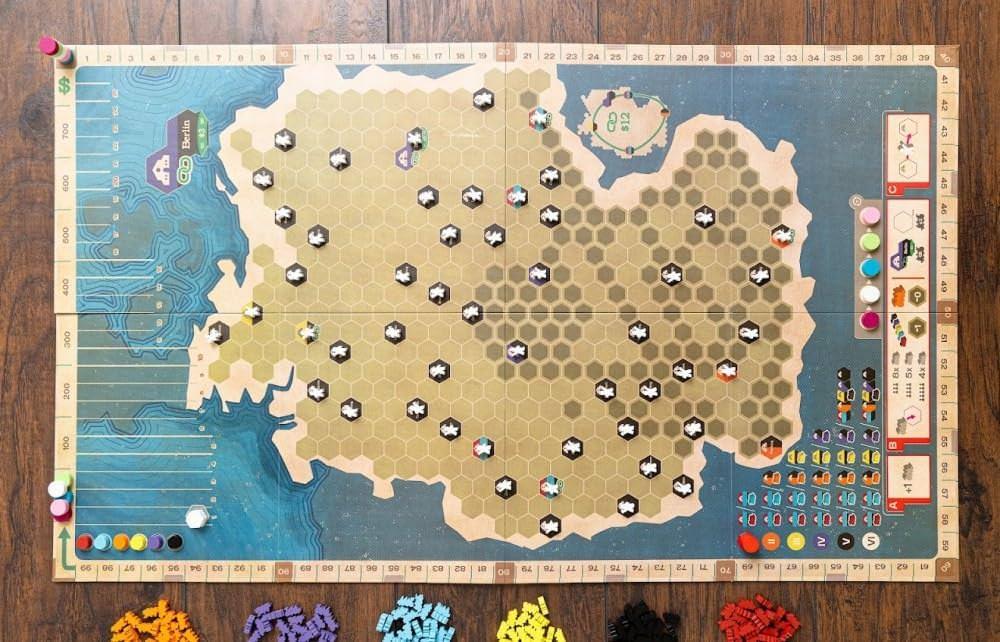 ボードゲーム 拡張マップ Ride the Rails フランス ドイツ 鉄道経営 新戦略 パリ ベルリン ネットワーク構築 六角形マップ 山岳地帯 機関車 建設ボーナス 3-5人用 約60分 鉄道会社 リール ヴァランシエンヌ スダン メッツ輸入英語版 - Trade Center