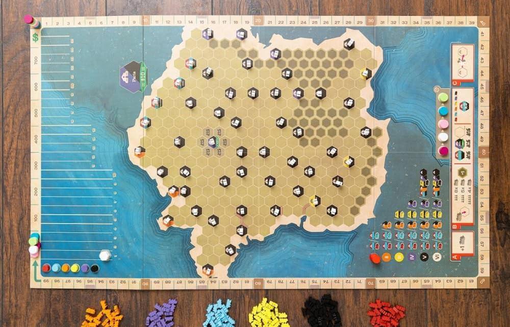 ボードゲーム 拡張マップ Ride the Rails フランス ドイツ 鉄道経営 新戦略 パリ ベルリン ネットワーク構築 六角形マップ 山岳地帯 機関車 建設ボーナス 3-5人用 約60分 鉄道会社 リール ヴァランシエンヌ スダン メッツ輸入英語版 - Trade Center