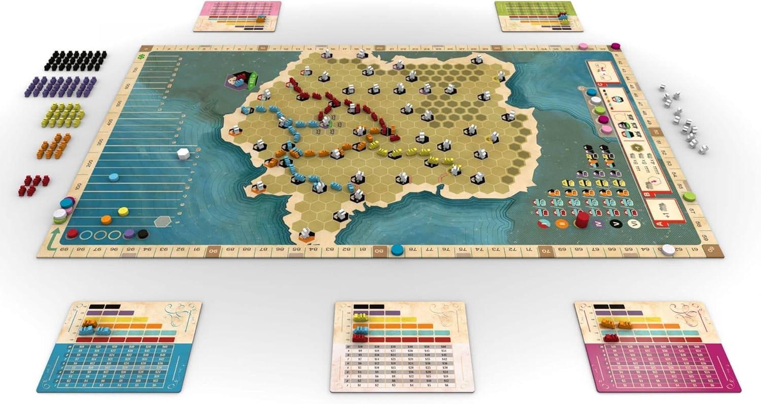 ボードゲーム 拡張マップ Ride the Rails フランス ドイツ 鉄道経営 新戦略 パリ ベルリン ネットワーク構築 六角形マップ 山岳地帯 機関車 建設ボーナス 3-5人用 約60分 鉄道会社 リール ヴァランシエンヌ スダン メッツ輸入英語版 - Trade Center