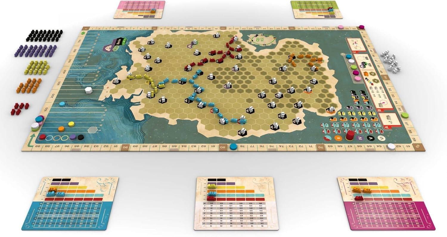 ボードゲーム 拡張マップ Ride the Rails フランス ドイツ 鉄道経営 新戦略 パリ ベルリン ネットワーク構築 六角形マップ 山岳地帯 機関車 建設ボーナス 3-5人用 約60分 鉄道会社 リール ヴァランシエンヌ スダン メッツ輸入英語版 - Trade Center