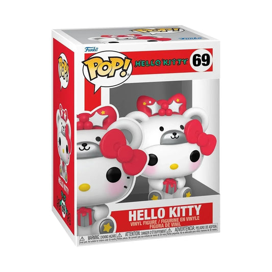 フィギュア ハローキティ ポーラーベア Funko Pop! サンリオ コレクターズアイテム 特徴的デザイン 愛らしいホッキョクグマ姿 約8.5cm 大きな頭部 赤いリボン 鮮やかな色使い 簡素化デザイン ウィンドウボックスパッケージ