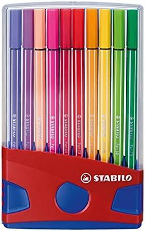 文房具 スタイロ ペン68 プレミアム フェルトチップペン STABILO 豊かな色彩表現 長持ち繊維チップ 耐久性キャップなし乾燥防止 20色カラーパレード 折りたたみ式ケース 環境配慮 ISCC PLUS認証バイオベースプラスチック 水彩画表現可能