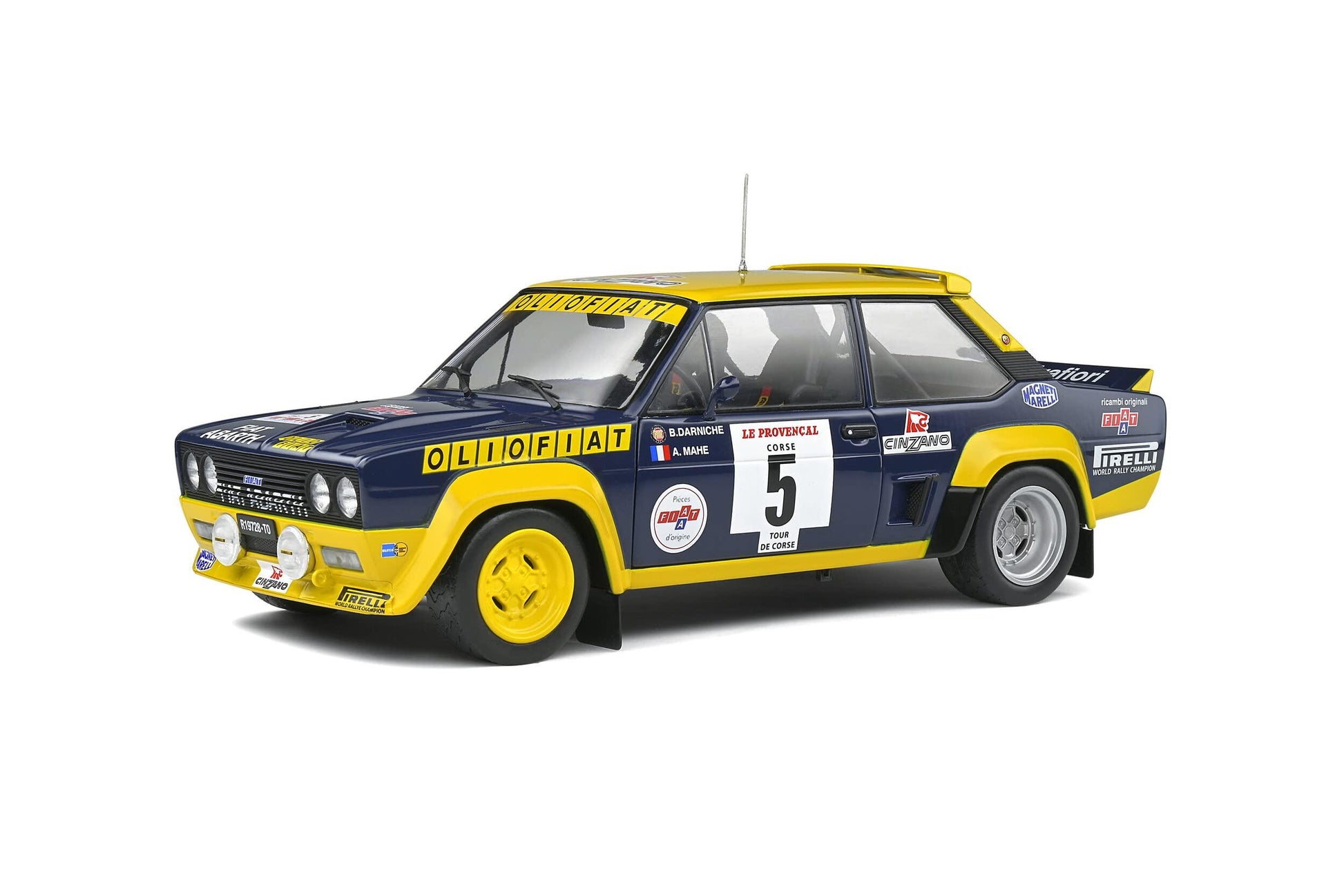 ミニカー モデルカー SOLIDO ソリド フィアット 131 アバルト ツールドコルス 1977 1/18 ダイキャスト WRC ラリーカー レーシングカー クラシックカー ヴィンテージ 世界ラリー選手権 精密模型 完成品 デカール仕様 - Trade Center