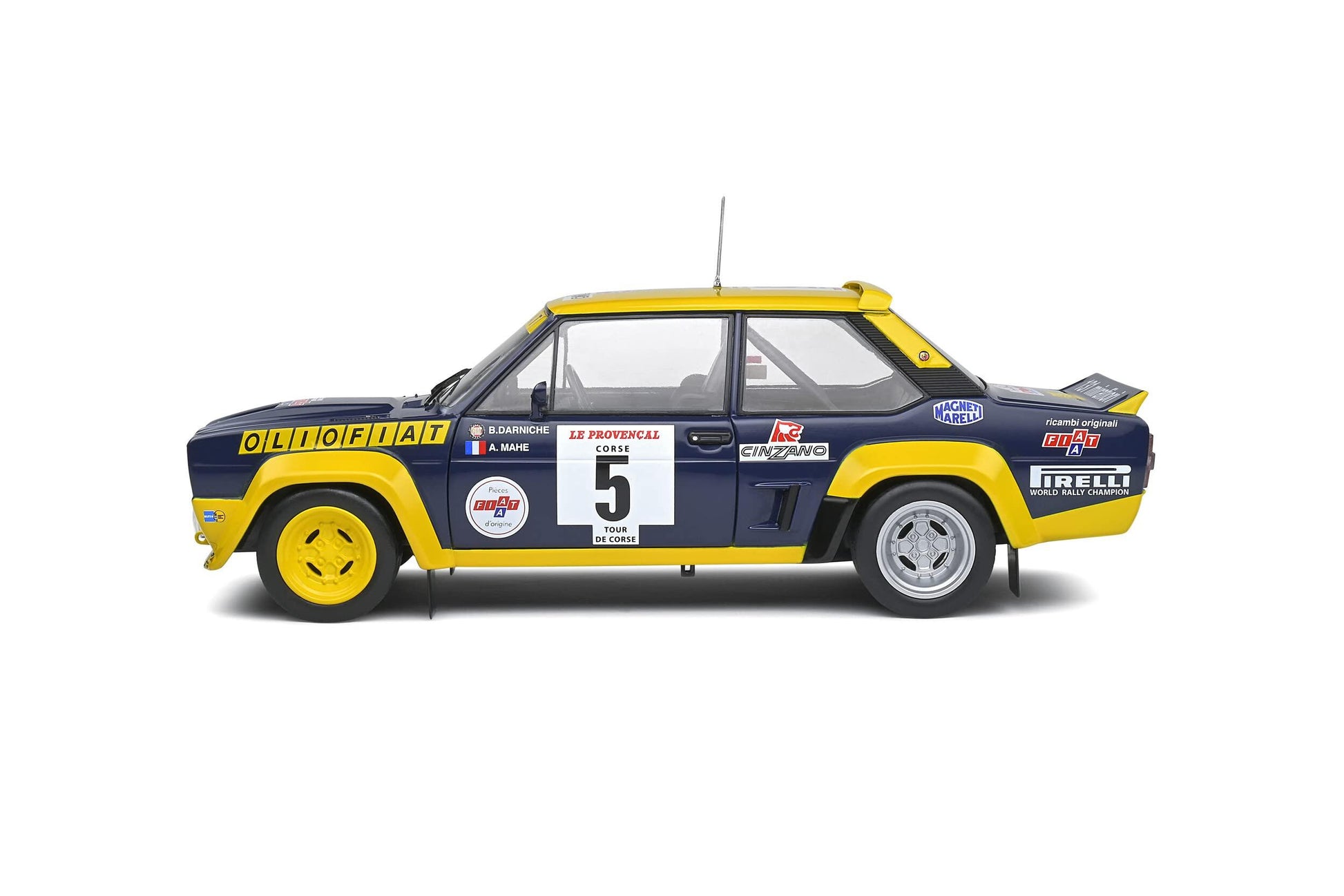 ミニカー モデルカー SOLIDO ソリド フィアット 131 アバルト ツールドコルス 1977 1/18 ダイキャスト WRC ラリーカー レーシングカー クラシックカー ヴィンテージ 世界ラリー選手権 精密模型 完成品 デカール仕様 - Trade Center