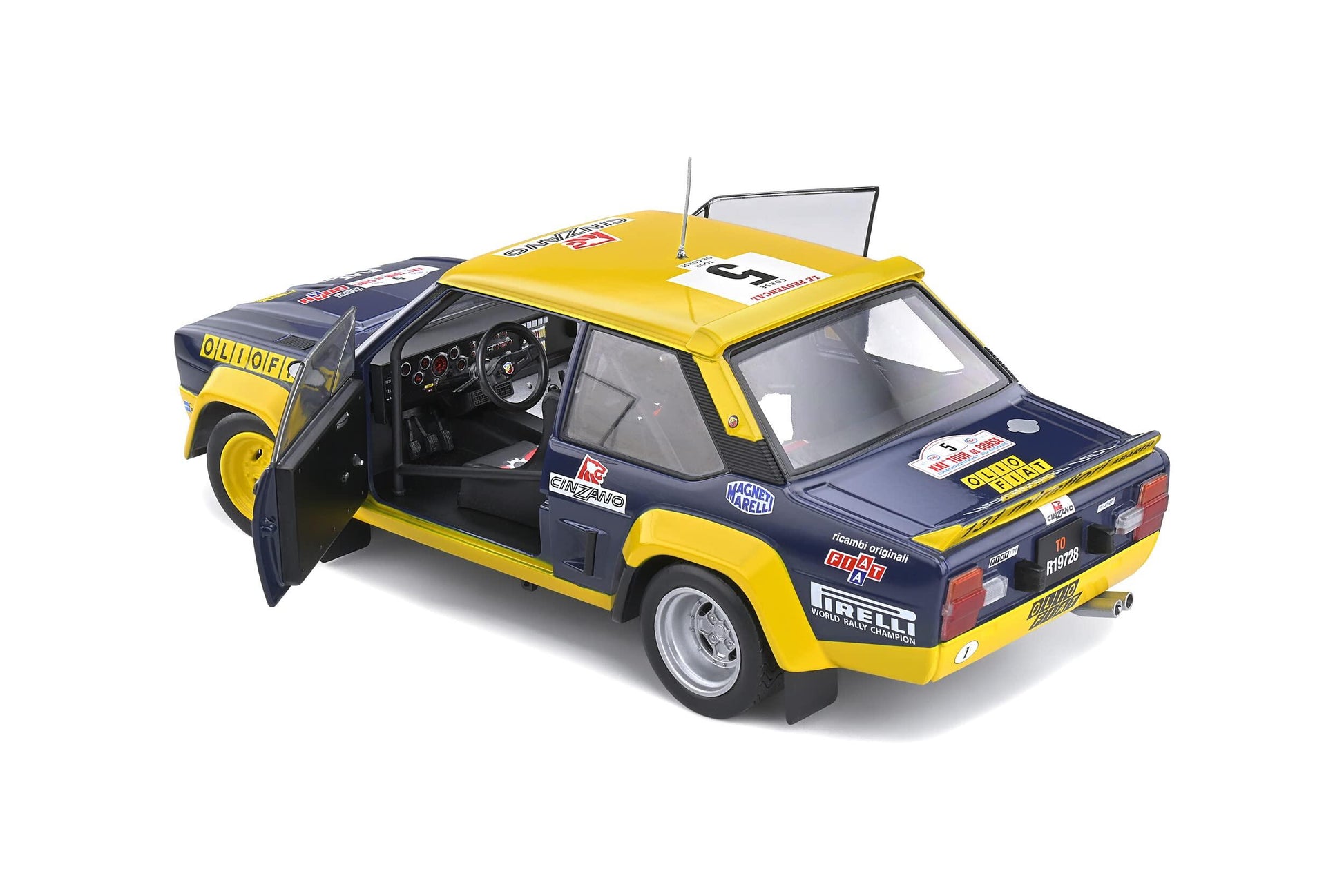 ミニカー モデルカー SOLIDO ソリド フィアット 131 アバルト ツールドコルス 1977 1/18 ダイキャスト WRC ラリーカー レーシングカー クラシックカー ヴィンテージ 世界ラリー選手権 精密模型 完成品 デカール仕様 - Trade Center