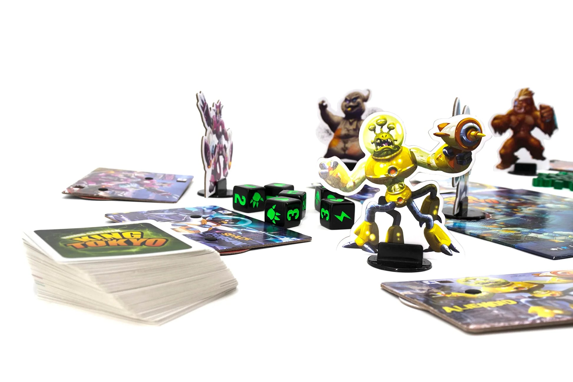 ボードゲーム King of Tokyo 2nd Edition スペースペンギン リチャードガーフィールド レジス・トーレス ダイス戦略 東京支配者 巨大モンスター ロボット エイリアン 勝利点 エネルギー パワーカード 高リプレイ性