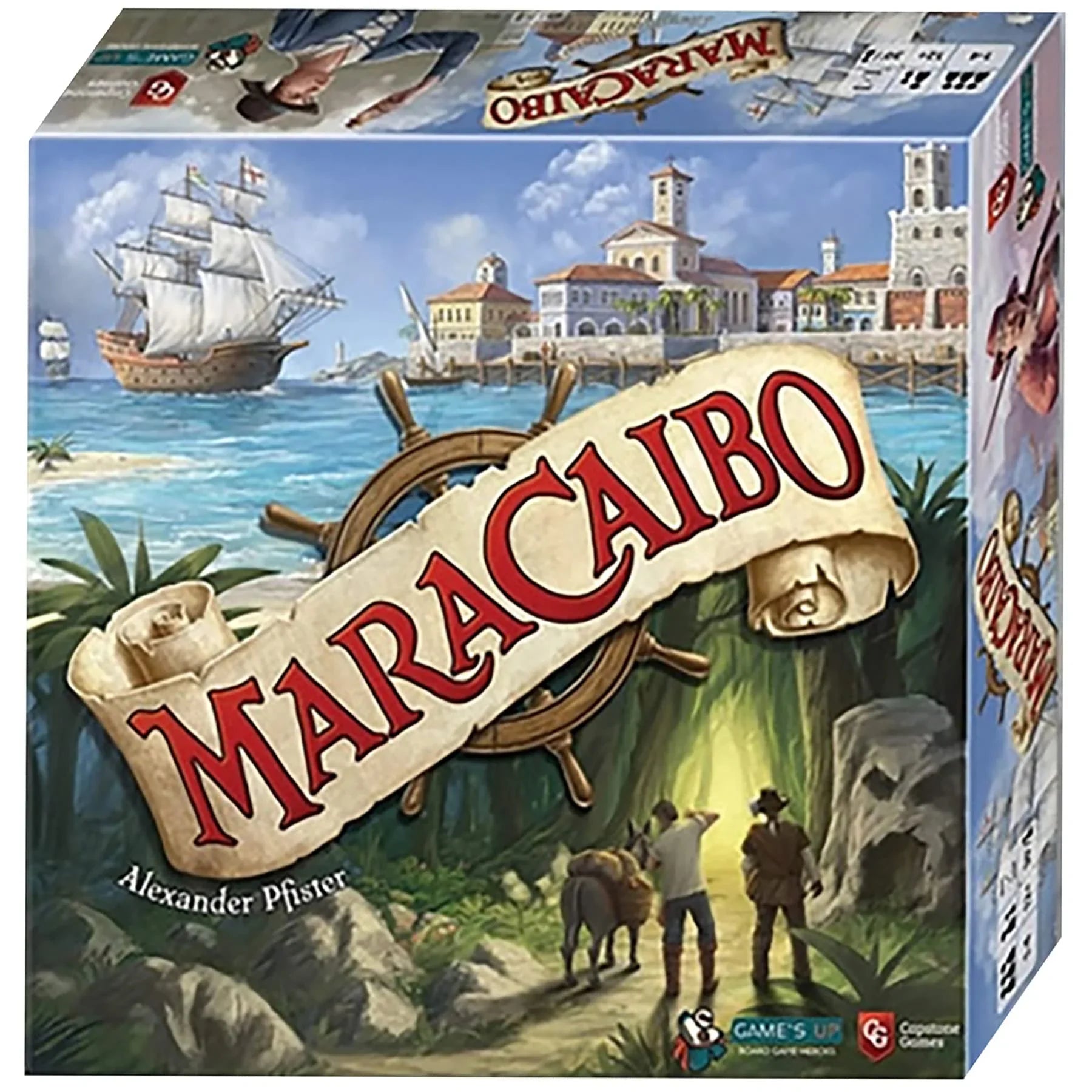 ボードゲーム Maracaibo マラカイボ アレクサンダー・プフィスター 17世紀 カリブ海 航海 冒険 戦略 契約 手札管理 豊富なカード 多様な勝利への道 関係構築 同盟形成 探検 クエスト 