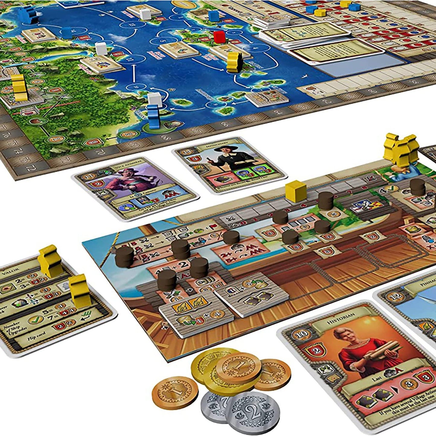ボードゲーム Maracaibo マラカイボ アレクサンダー・プフィスター 17世紀 カリブ海 航海 冒険 戦略 契約 手札管理 豊富なカード 多様な勝利への道 関係構築 同盟形成 探検 クエスト 