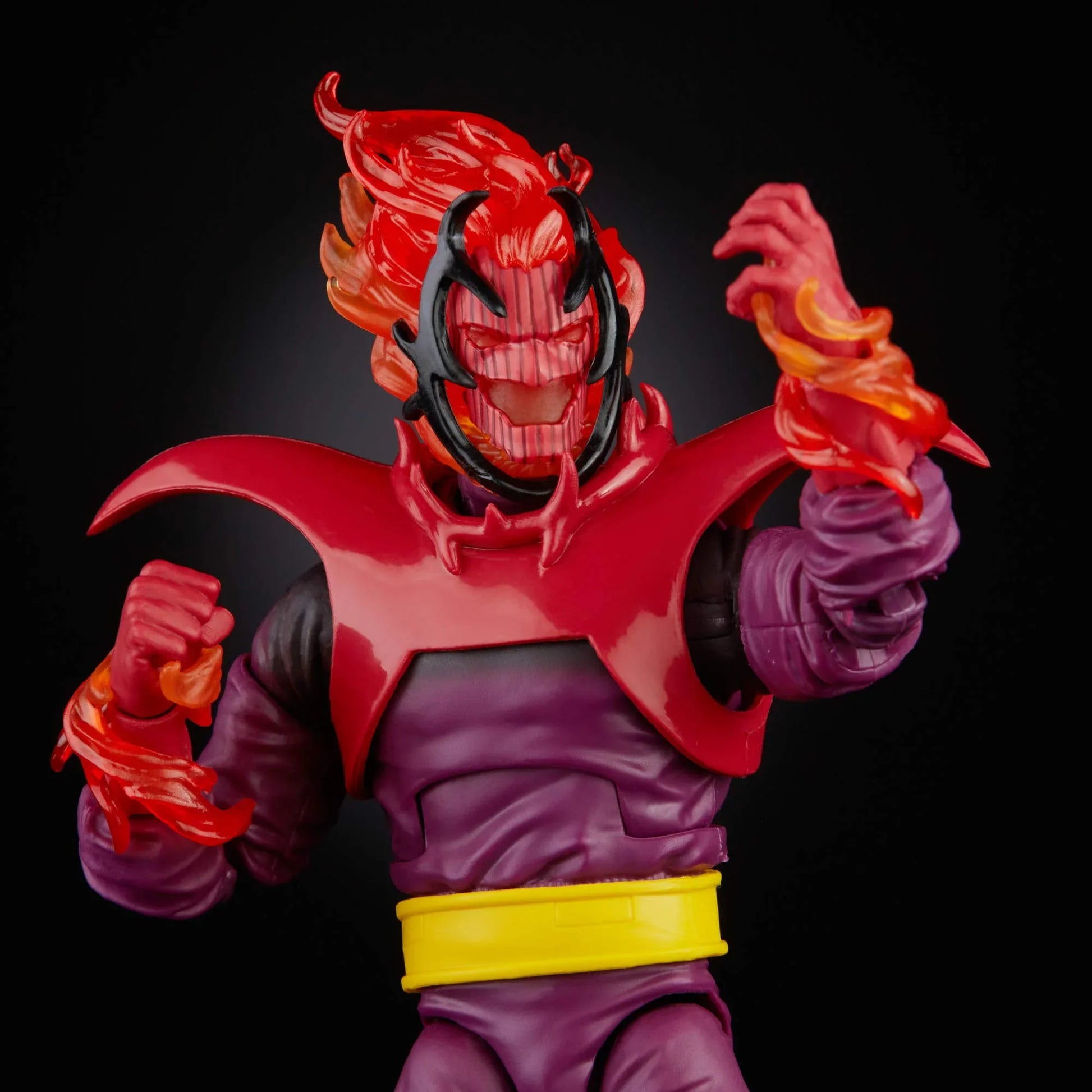 アクションフィギュア マーベル・レジェンド スーパーヴィランズ ドーマムー ハズブロ 火炎頭部 紫コスチューム 高可動 付属エネルギーエフェクト パーツ ビルドアフィギュアゼムヌパーツ コレクション向け