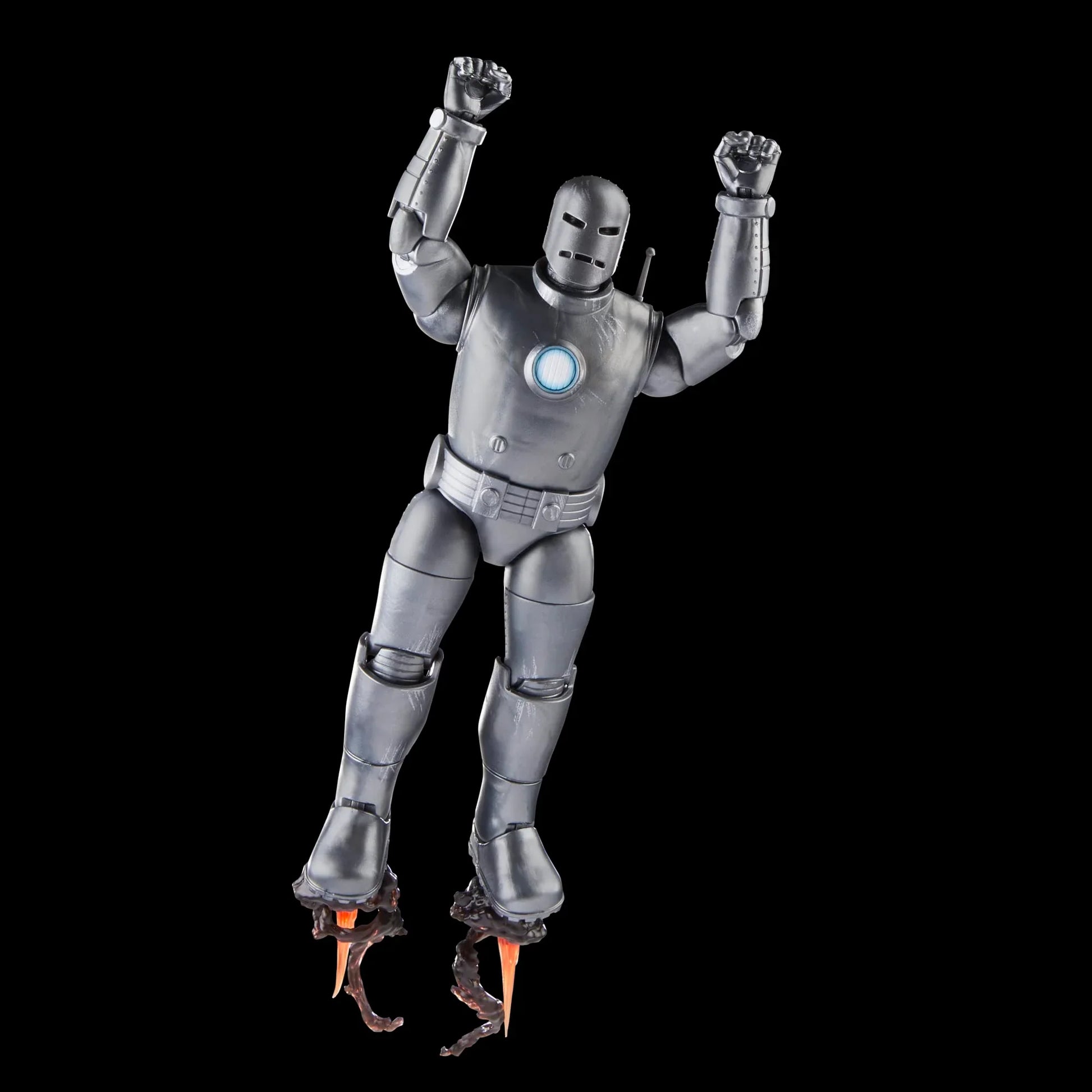 アウトレット品 フィギュア アベンジャーズ 60周年記念 マーベルレジェンド アイアンマン モデル01 マーベルレジェンドシリーズ 冷戦時代の科学技術を反映したシルバーボディ 直線的フォルムと重厚装甲 複数可動ポイント 戦闘飛行シーン再現可能