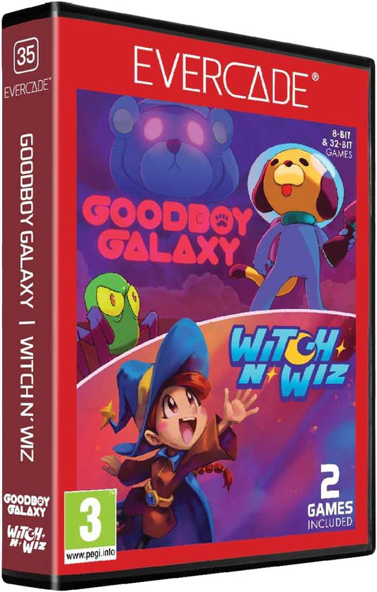 ゲームソフト エバーケード グッドボーイギャラクシー ウィッチンウィズ デュアルカートリッジ レトロゲーム 愛好家向け 持ち運び便利 ピクセルアート美麗 多彩な魔法パズル 絶妙な難易度バランス コレクターズアイテム 限定版