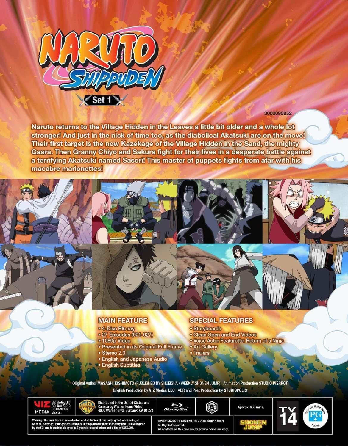 Blu-ray NARUTO -ナルト- 疾風伝 Set 1 ナルト 忍者アニメ 伊達勇登監督 続編第1話から第27話収録 高品質映像 1080p AVC MPEG-4 解像度 色彩豊か 忍術 戦闘 精細音声 特典多数 ストーリーボード 声優特集 アートギャラリー 