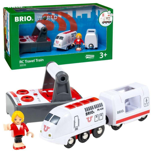 知育玩具 BRIOリモートコントロールトラベルトレイン 33510 BRIO 36か月以上対応 木製レール遊び対応 高品質耐久性安全設計 操作簡単前進後退ライトサウンド搭載 複数周波数切替可能 互換性IKEA無印良品対応 手先運動能力向上想像力育成