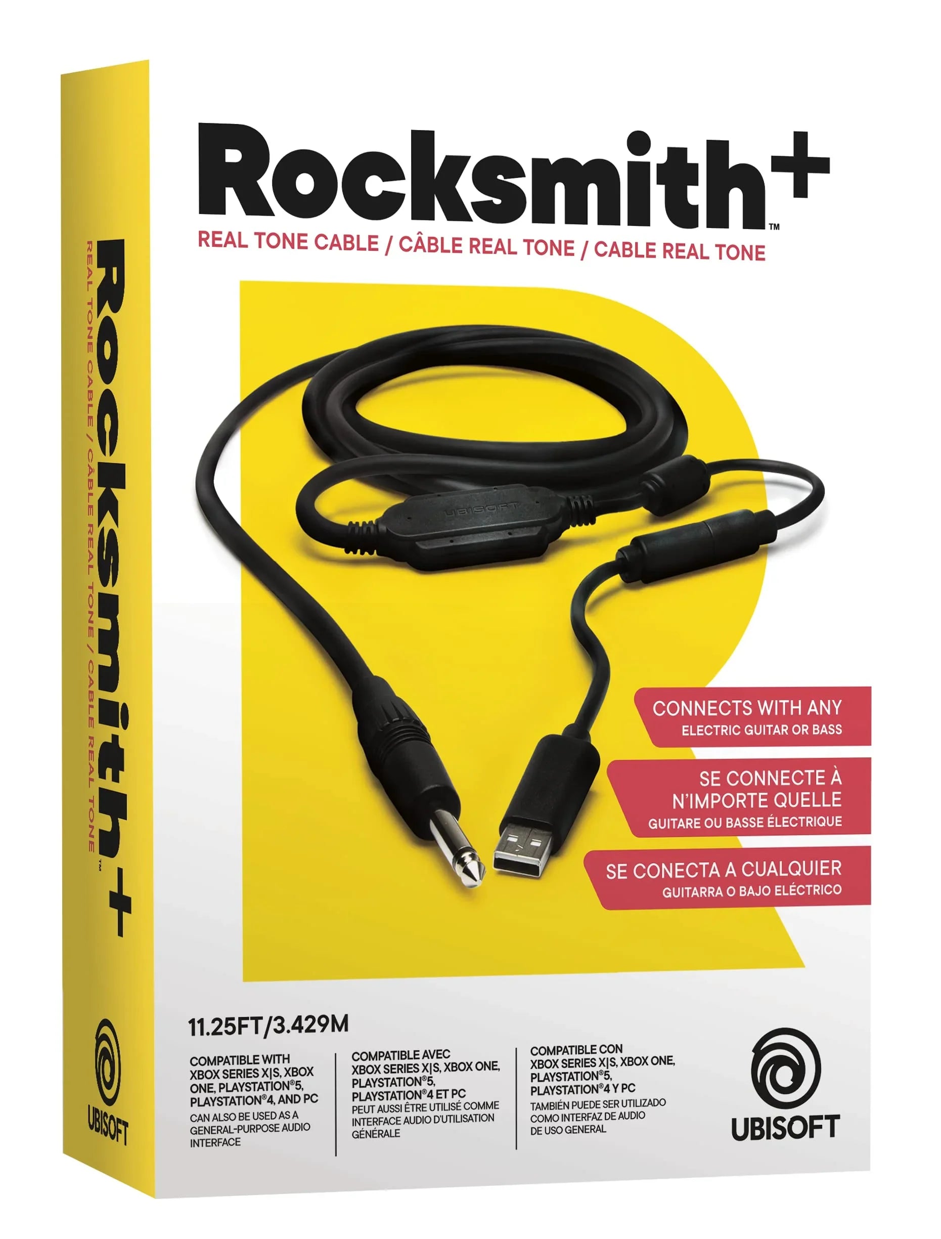 アウトレット品 音楽学習ケーブル Ubisoft Rocksmith Real Tone Cable ギター ベース USB接続 超低遅延音声回路 48kHz高品質録音 3.429メートル Xbox PlayStation PC Mac対応 演奏練習 初心者 上級者