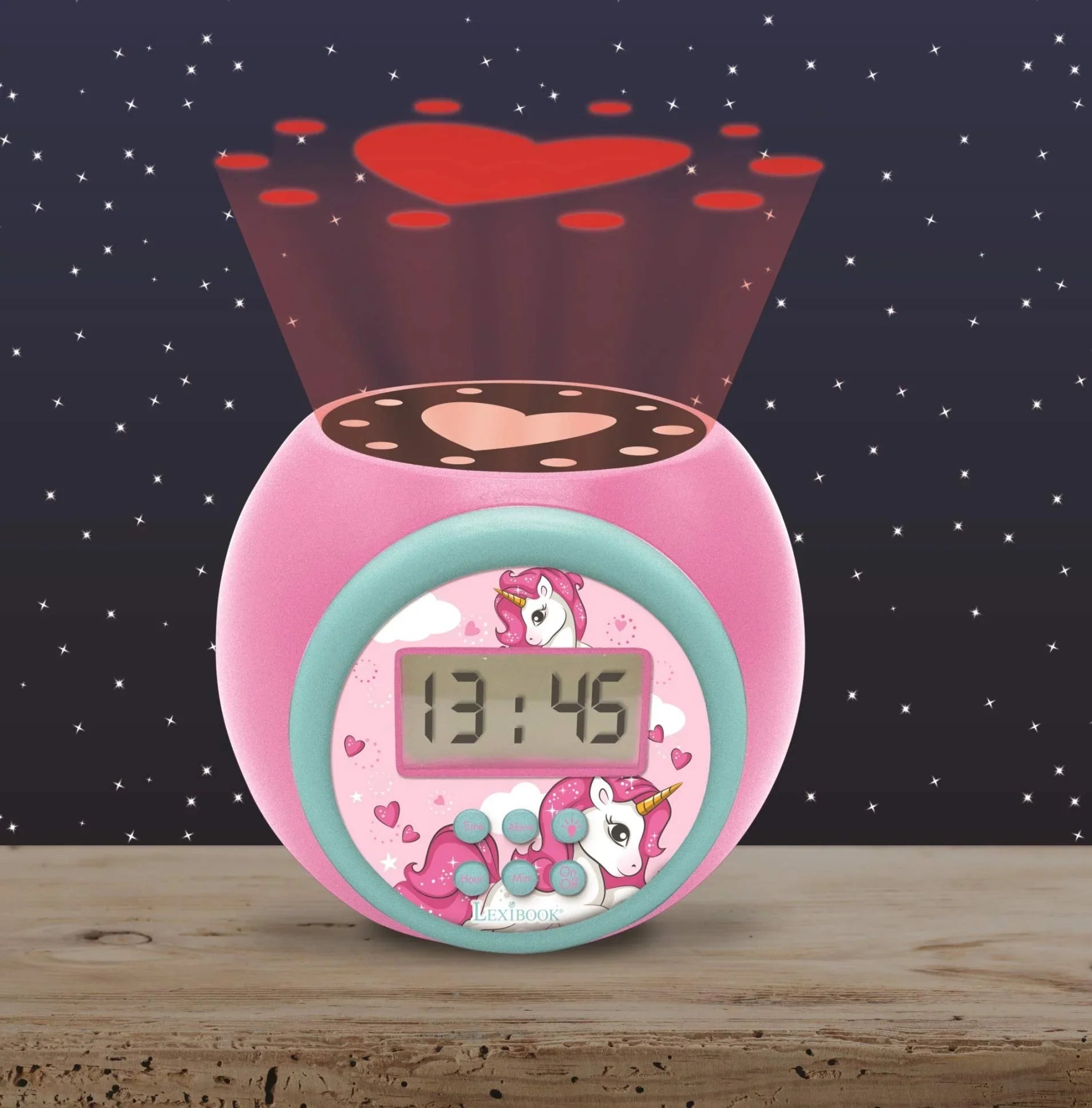 目覚まし時計 レキシブック ユニコーン プロジェクター目覚まし時計 子ども用 キッズ時計 ユニコーンデザイン ヨーロッパ設計 LCD表示 バックライト付き 12時間 24時間表示 大きなボタン 操作簡単 自動消灯タイマー付き 安心 並行輸入品