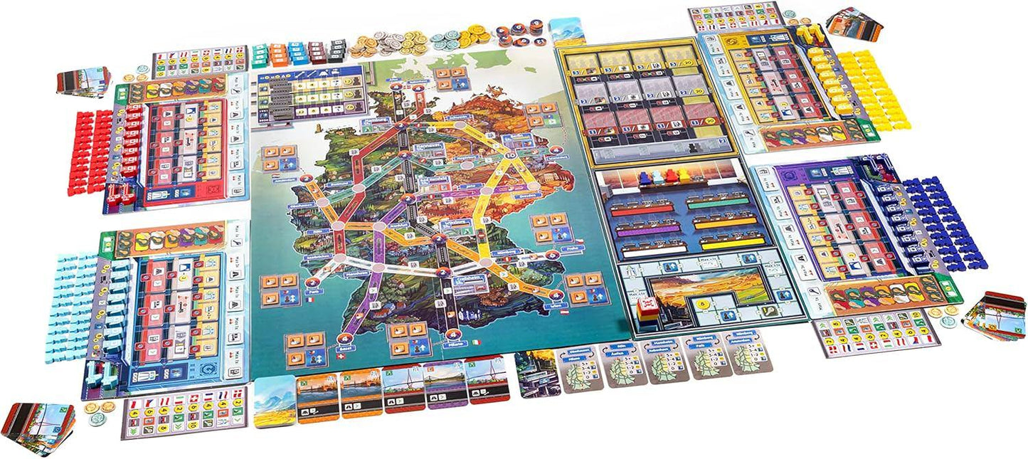 ボードゲーム アウトバーン Autobahn 戦後ドイツ 高速道路建設 経済戦略ゲーム 交通網整備 復興期から現代まで 3つの時代を体験 東西ドイツ統一 東西ネットワーク拡張 多彩なアクション 戦略的手札管理