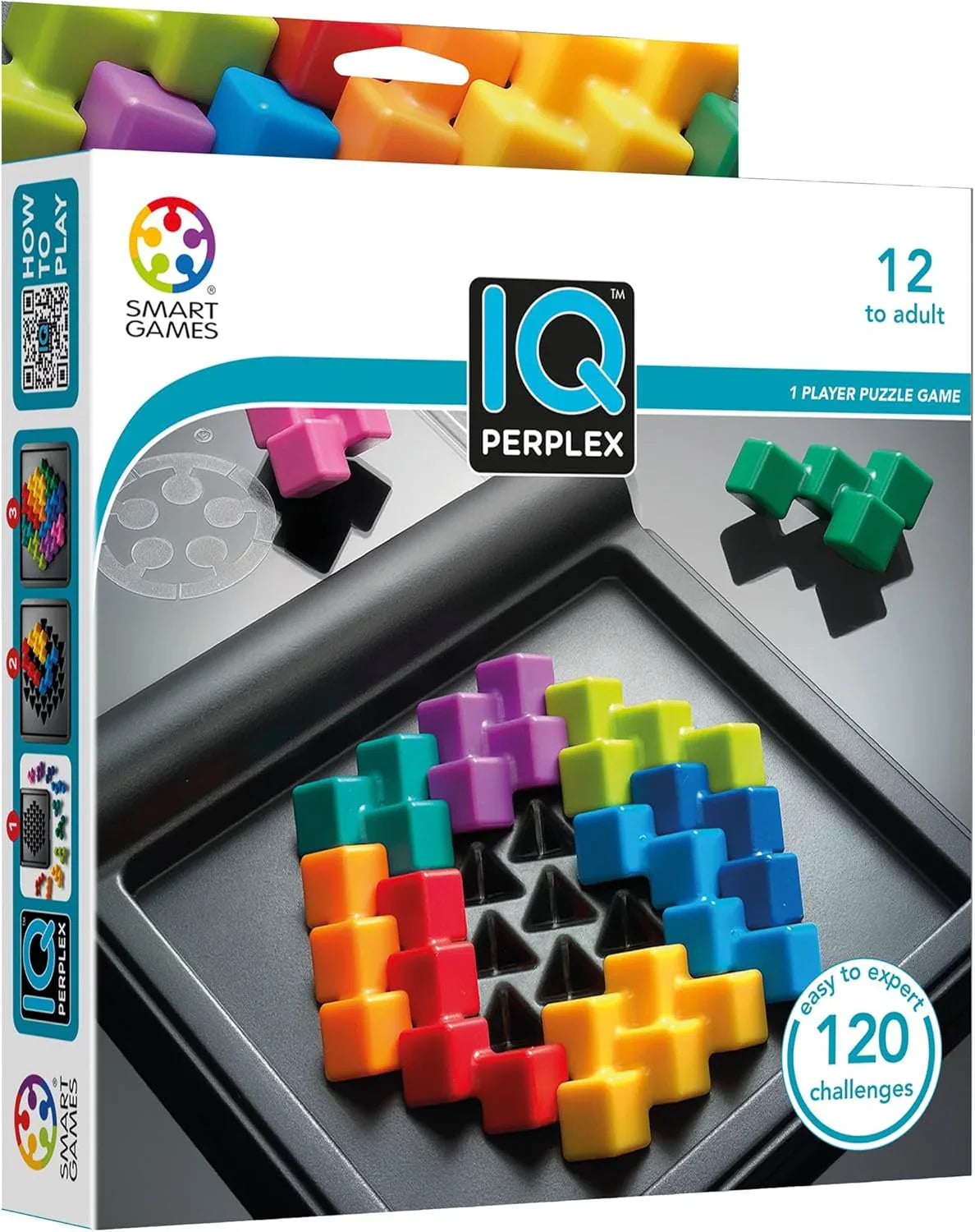 アウトレット品 知育玩具 論理的思考力を鍛える本格パズルゲームIQパープレックスSMART GAMES ベルギー発120問多彩なチャレンジ問題収録コンパクトトラベルケース設計12歳以上対象脳トレゲーム 