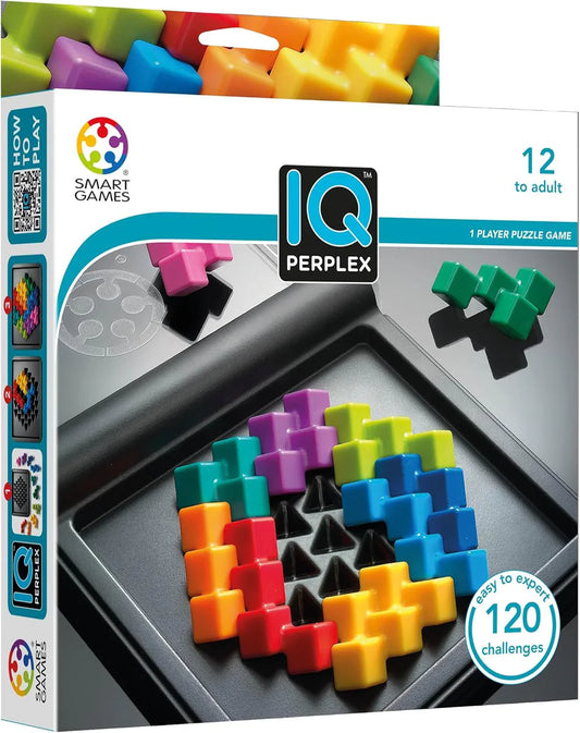 アウトレット品 知育玩具 論理的思考力を鍛える本格パズルゲームIQパープレックスSMART GAMES ベルギー発120問多彩なチャレンジ問題収録コンパクトトラベルケース設計12歳以上対象脳トレゲーム 