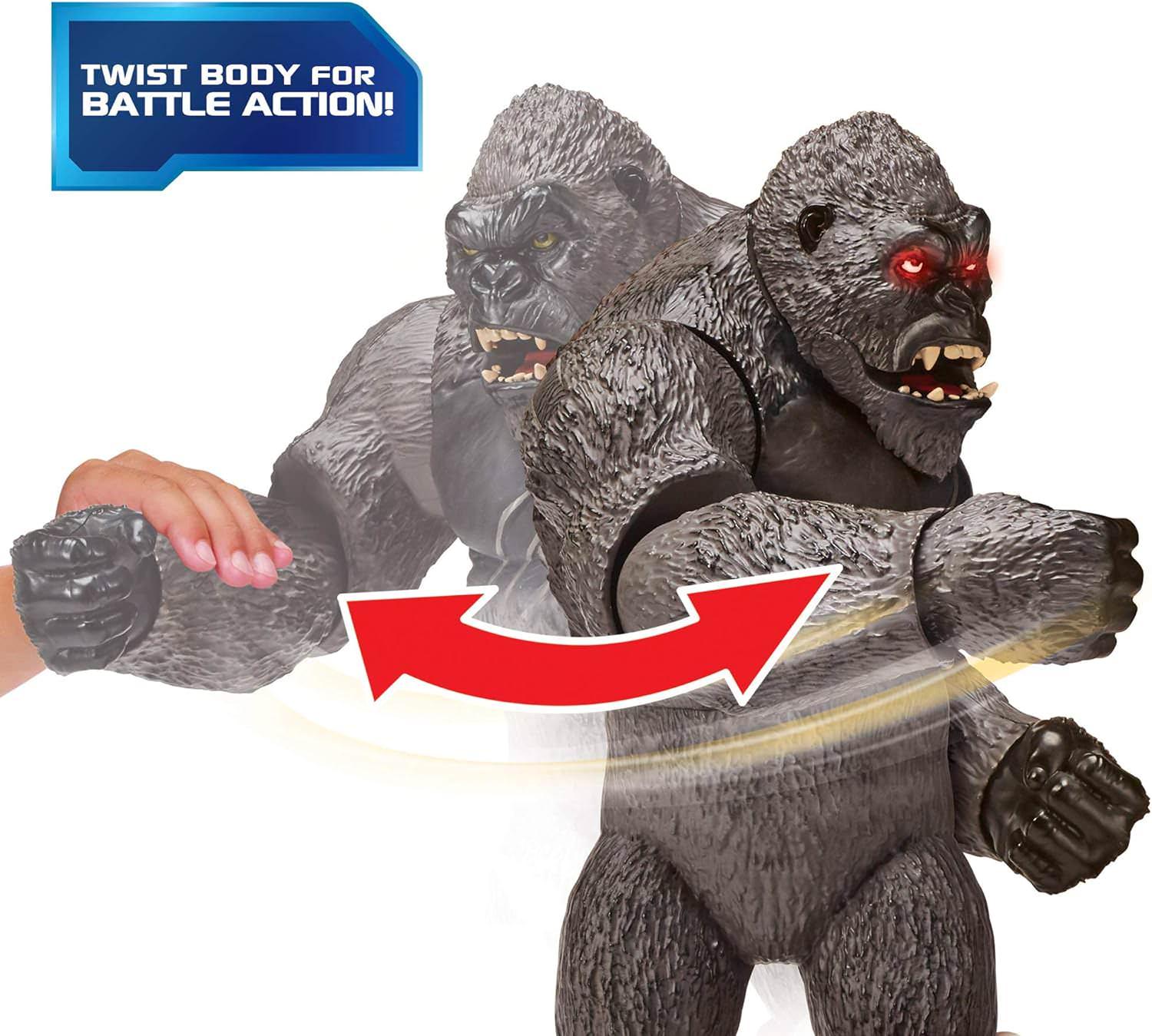 フィギュア Mega Punching Kong コング フィギュア 高さ33cm 迫力満点 胴体ひねる強力パンチアクション 目光りリアル咆哮音 魅力深い知性と感情表現 髑髏島守護者 コング モンスターバース レジェンダリー ピクチャーズ ゴジラvsコング