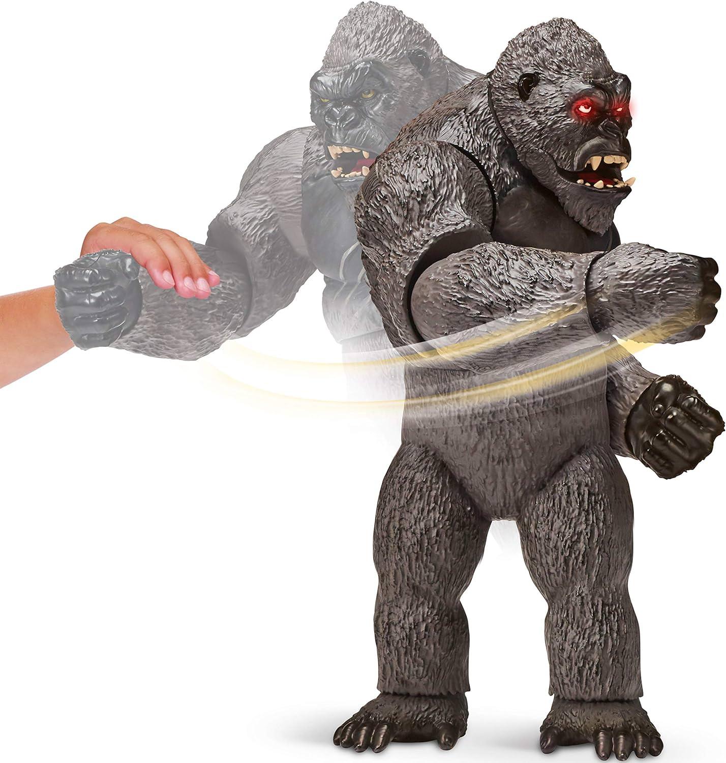 フィギュア Mega Punching Kong コング フィギュア 高さ33cm 迫力満点 胴体ひねる強力パンチアクション 目光りリアル咆哮音 魅力深い知性と感情表現 髑髏島守護者 コング モンスターバース レジェンダリー ピクチャーズ ゴジラvsコング