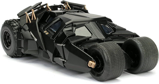 アウトレット品 ミニカー バットモービル タンブラー 映画ダークナイト Jada Toys製 精巧1/24スケール マットブラック ダイキャスト製 約19cm コンパクトサイズ 重厚感あふれるディテール フィギュア付 バットマン世界観表現 コレクション向け