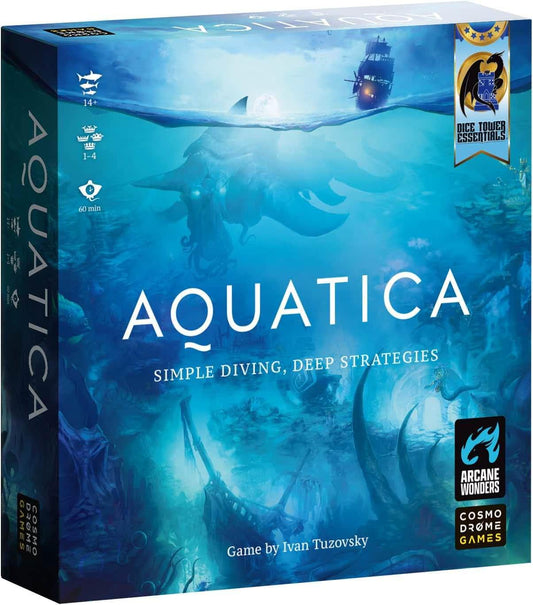カードゲーム Aquatica Aquatica 美しい海底王国を舞台にした戦略的エンジン構築カードゲーム 3層構造プレイヤーボード カードライジングメカニズム 海の王資源収集 キャラクター勧誘
