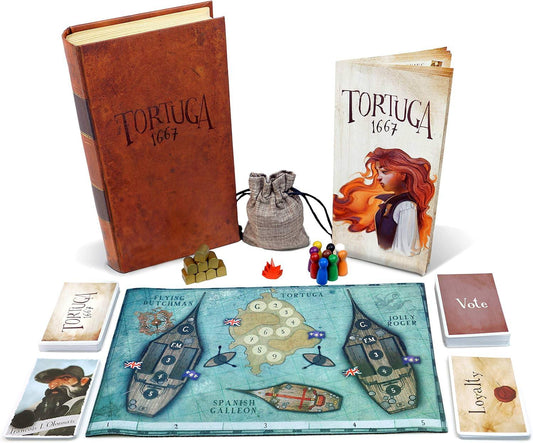 ボードゲーム トルトゥーガ1667 海賊ボードゲーム 正体隠匿系パーティーゲーム カリブ海舞台 2-9人用 宝物奪い合い 駆け引き 戦略性 社会スキル養成 12歳以上対象 プレイ時間35分 初心者向け フランスイギリス陣営 役割アクション 輸入英語版 - Trade Center
