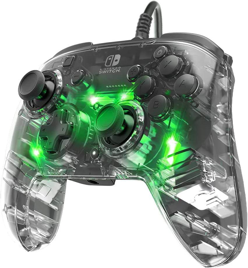 ゲームコントローラー PDP Afterglow Deluxe+ Audio Wired Controller for Nintendo Switch PDP 光と音で彩る透明ポリカーボネート筐体有線コントローラー調光可能プリズマティックLED照明 並行輸入品