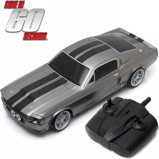 アウトレット品 ミニカー GREENLIGHT グリーンライト 1967 フォード マスタング エレノア 60セカンズ 1/18 ダイキャストモデル ペッパーグレーメタリック ブラックデュアルラインストライプ