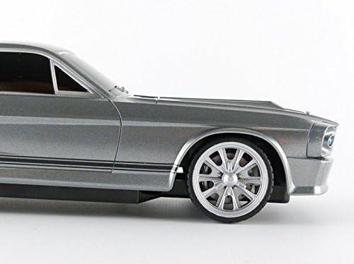 アウトレット品 ミニカー GREENLIGHT グリーンライト 1967 フォード マスタング エレノア 60セカンズ 1/18 ダイキャストモデル ペッパーグレーメタリック ブラックデュアルラインストライプ