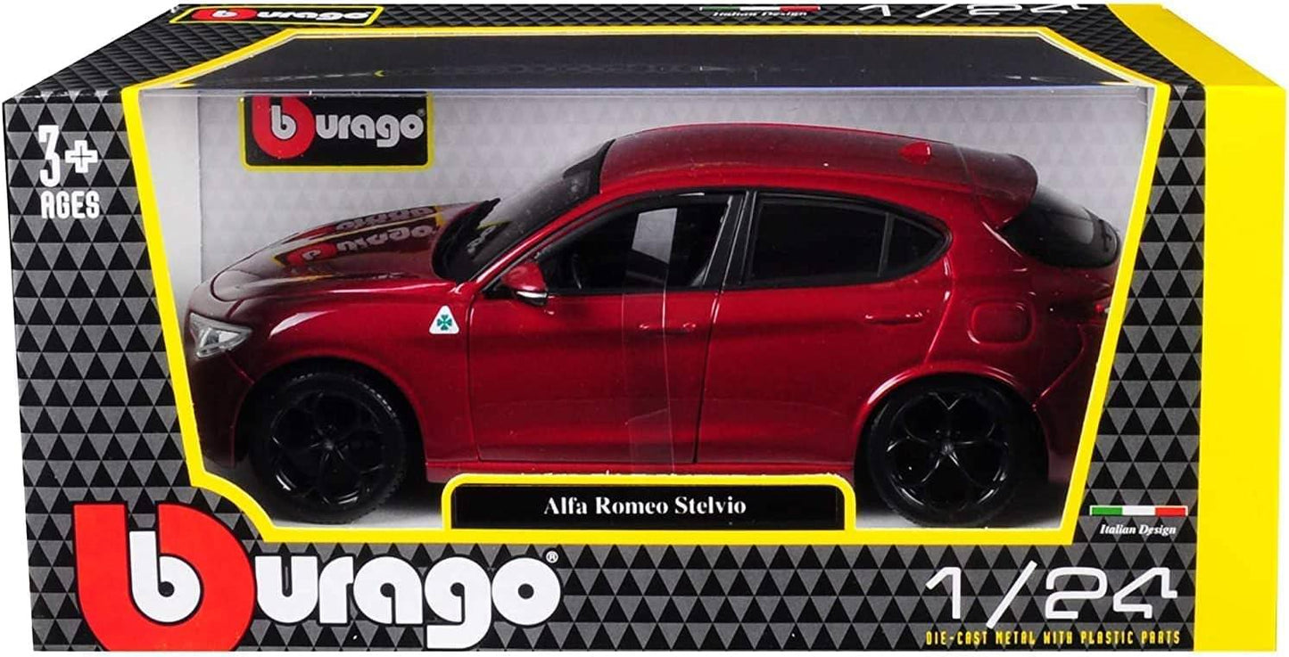 アウトレット品 ミニカー Bburago ブラーゴ アルファロメオ ステルヴィオ クアドロフォリオ 2017 1/24 イタリア名門ブランド 高性能SUV 2.9リッターV6ツインターボエンジン搭載 510馬力 四輪駆動 トルクベクタリング 卓越コーナリング性能