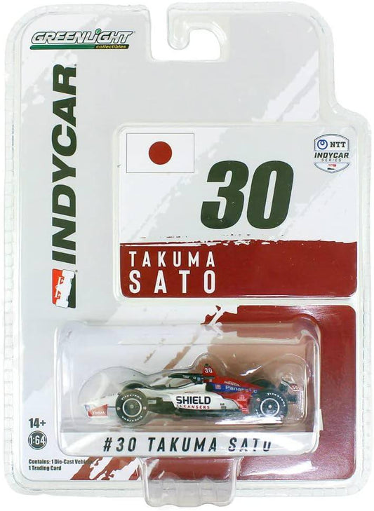 ミニカー 佐藤琢磨 インディカーシリーズ2021 NTT インディカー 30号車 グリーンライト 精巧再現 1 64スケール ダラーラIR 18シャシーホンダ製2 2リッターV6ツインターボエンジン搭載 空力性能機械的グリップ バランス レースシーン細部表現