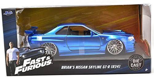アウトレット品 プラモデル 映画ワイルドスピード ブライアンオコナー 日産スカイラインGT-R R34 1/24スケールモデル 卓越パフォーマンス 280馬力 4WD電子制御 精巧躍動感コレクター向けスポーツカー精密造形