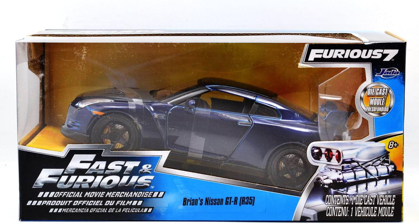 アウトレット品 ミニカー ダイキャスト Brian's 2009 Nissan GT-R Jada Toys The Fast and the Furious 1/24スケール ブルー 映画 ポール・ウォーカー ブライアン・オコナー ハリウッド アクション コレクターズアイテム 名車 伝説的 愛車 特別 存在