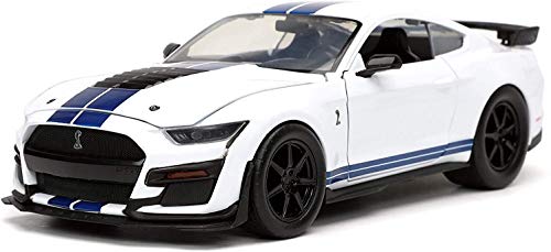 JADA TOYS 1/24 フォード マスタング シェルビー GT500 2020 ホワイト/ブルーストライプ Ford Mustang Shelby GT500 BigTime Muscle 32663 並行輸入品