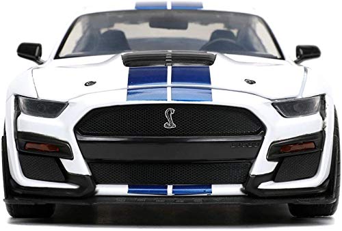 JADA TOYS 1/24 フォード マスタング シェルビー GT500 2020 ホワイト/ブルーストライプ Ford Mustang Shelby GT500 BigTime Muscle 32663 並行輸入品