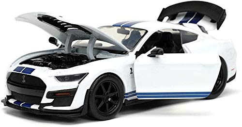 JADA TOYS 1/24 フォード マスタング シェルビー GT500 2020 ホワイト/ブルーストライプ Ford Mustang Shelby GT500 BigTime Muscle 32663 並行輸入品