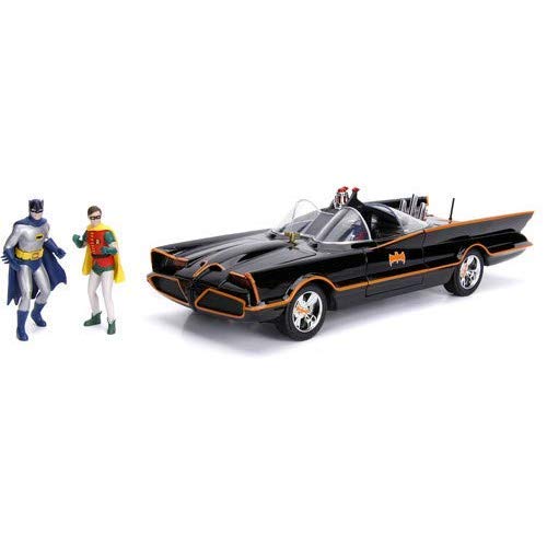 DC Comics Classic TV Series Batmobile Die-cast Car 118 Scale Vehicle& 3 Batman & Robin Collectible Figurine 並行輸入品