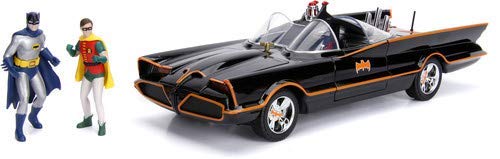 DC Comics Classic TV Series Batmobile Die-cast Car 118 Scale Vehicle& 3 Batman & Robin Collectible Figurine 並行輸入品