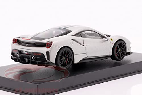 ブラーゴ フェラーリ 488 ピスタ ミニカー 1/43 2018年 シグネチャーシリーズ WITH SHOWCASE zilver 並行輸入品