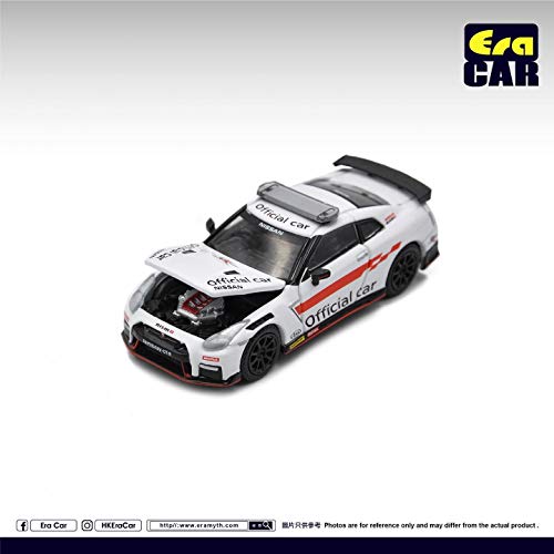 EraCar 1/64 Nissan GT-R R35 オフィシャルカー Official Car ホワイト ボンネット＆ドア開閉 北米限定 RF35B 並行輸入品