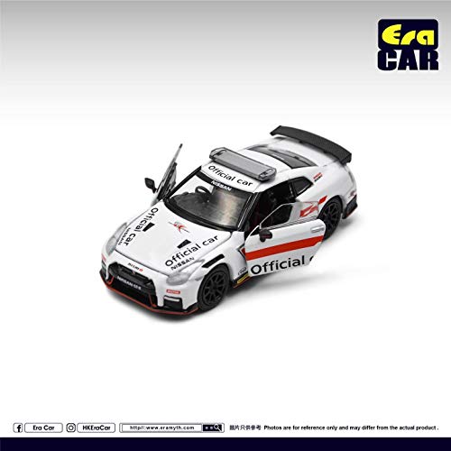 EraCar 1/64 Nissan GT-R R35 オフィシャルカー Official Car ホワイト ボンネット＆ドア開閉 北米限定 RF35B 並行輸入品