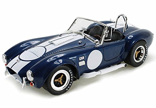 1965 Shelby Cobra 427 S/C Blue With Printed Carroll Shelby Signature 1/18 Diecast Model Car by Shelby Collectibles